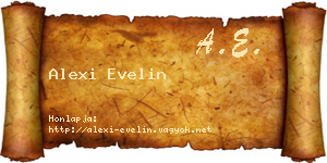 Alexi Evelin névjegykártya